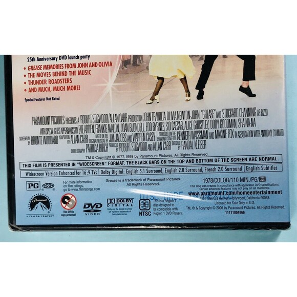 GREASE Rockin' Rydell High Ed DVD Movie WScreen  Olivia Newton John- J.Travolta - Picture 4 of 5
